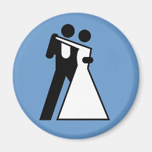 Int'l Sign for Bride & Groom Fridge Magnets