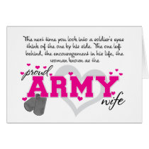 Into a Soldier's eyes - Proud Army Wife Greeting Card