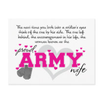 Into a Soldier's eyes - Proud Army Wife Post Cards