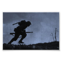 Into the Night a Soldier on the Battlefield