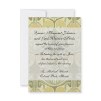 intricate art nouveau floral art personalized invitations