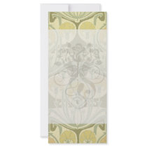 intricate art nouveau floral art rack card design