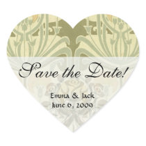 intricate art nouveau floral art heart stickers