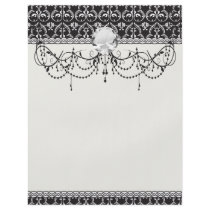 intricate  black and white damask full colour flyer
