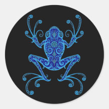 Intricate Blue and Black Tree Frog Sticker