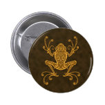 Intricate Brown Tree Frog Buttons