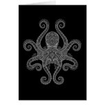 Intricate Dark Octopus Greeting Cards
