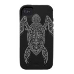 Intricate Dark Sea Turtle iPhone 4/4S Covers