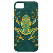 Intricate Golden Blue Tree Frog iPhone 5 Cases