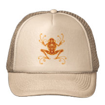 Intricate Golden Red Tree Frog Trucker Hats
