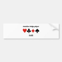 intuitive bridge player inside (four card suits) bumper stickers