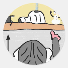 inuit men round sticker
