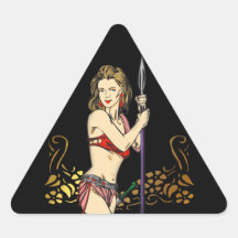 Invasion Of Amazon Women Triangle Sticker