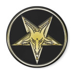 Inverted Pentagram with Golden Goat Head magnets