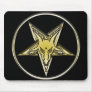 Inverted Pentagram with Golden Goat Head Mouse Pads