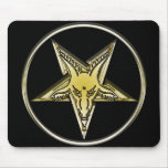 Inverted Pentagram with Golden Goat Head mousepads