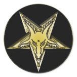 Inverted Pentagram with Golden Goat Head stickers