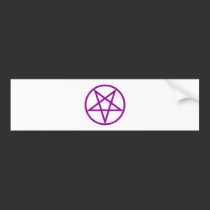Inverted Purple Pentagram Gear bumper stickers