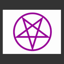 Inverted Purple Pentagram Gear postcards