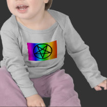 Inverted rainbow pentagram 2 gear t-shirts
