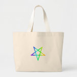 Inverted Rainbow Pentagram Canvas Bags