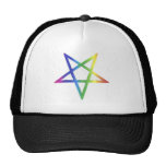 Inverted rainbow pentagram hat