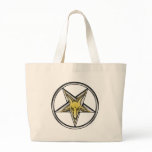 Inverted Silver Pentagram with Golden Goat head bags