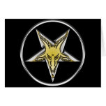 Inverted Silver Pentagram with Golden Goat head cards