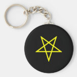 Inverted Yellow Pentagram keychain