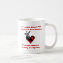 Invisible Chronic Pain Red Heart Mug
