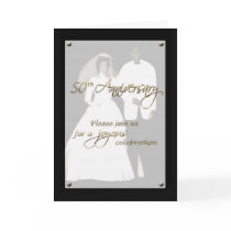 Invitation 50th anniversary couple greeting cards
