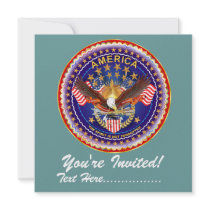 Invitation 5.25" x 5.25" America not forgotten....