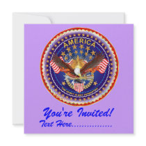 Invitation 5.25" x 5.25" America not forgotten....