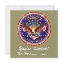 Invitation 5.25" x 5.25" America not forgotten....