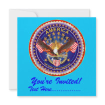 Invitation 5.25" x 5.25" America not forgotten....