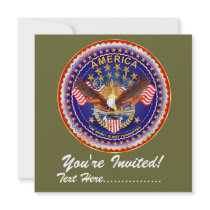 Invitation 5.25" x 5.25" America not forgotten....