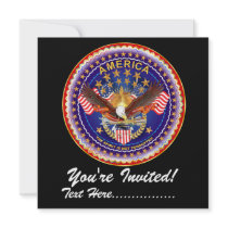 Invitation 5.25" x 5.25" America not forgotten....