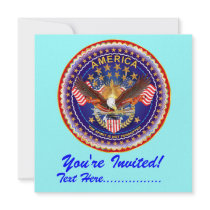 Invitation 5.25" x 5.25" America not forgotten....