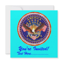 Invitation 5.25" x 5.25" America not forgotten....