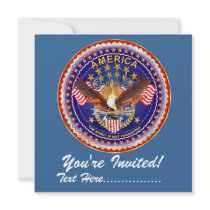 Invitation 5.25" x 5.25" America not forgotten....