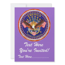 Invitation 5.5" X 7.5"  America not forgotten....