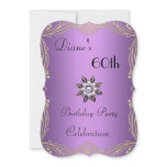 Invitation 60th Birthday Floral Mauve Pearl Jewel
