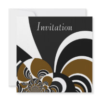 Invitation Abstract Art Cyber Brown 2