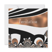 Invitation Abstract Art Cyber Gold