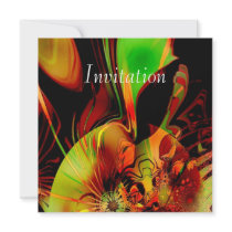 Invitation Abstract Art Feeling Green