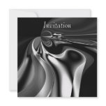 Invitation Abstract Art Silver Melting Moment