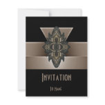 Invitation All Occasions Black Gold Biege Art Deco