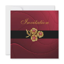 Invitation All Occasions Rich Red Print Jewel