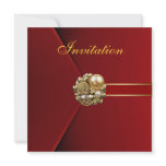 Invitation All Occasions Rich Red Velvet Gold