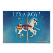 Invitation, Announcement Card - Patriotic Carousel